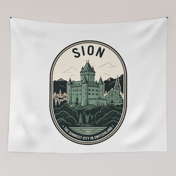 Item preview, Sion Switzerland Sunny City Vintage Alpine Badge designed and sold by k3rstman1.