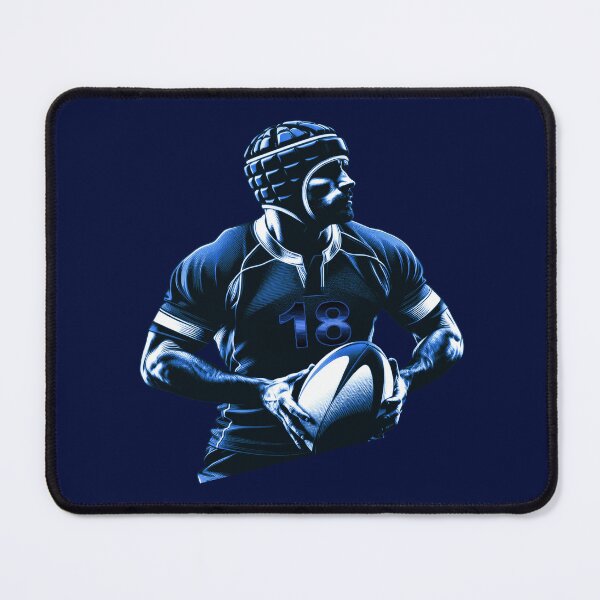 Item preview, Rugby football player jersey number 18, blue, dressed in action designed and sold by Segasprojects.