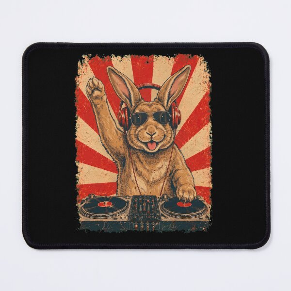 Item preview, Vintage DJ Rabbit With Headphones Art Animal Lover designed and sold by DoodleTortle.