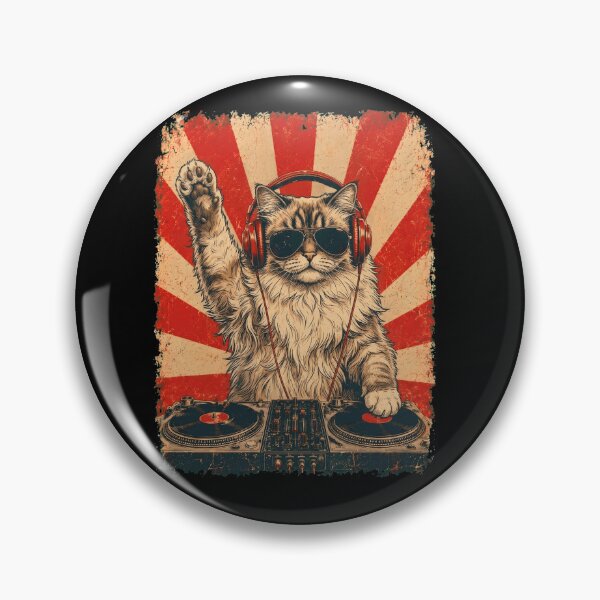 Item preview, Vintage DJ Ragamuffin With Headphones Art Cat Owner designed and sold by DoodleTortle.