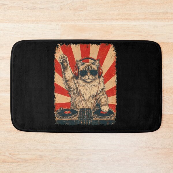 Item preview, Vintage DJ Ragamuffin With Headphones Art Cat Owner designed and sold by DoodleTortle.