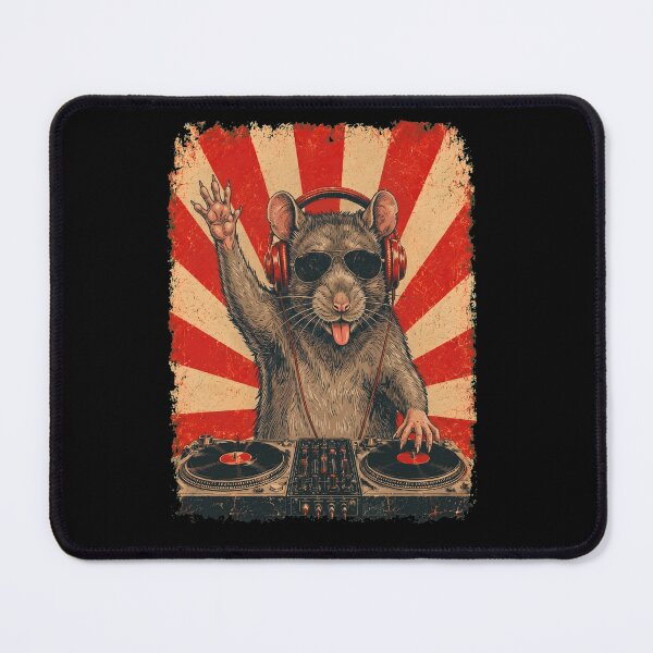 Item preview, Vintage DJ Rat With Headphones Art Animal Lover designed and sold by DoodleTortle.