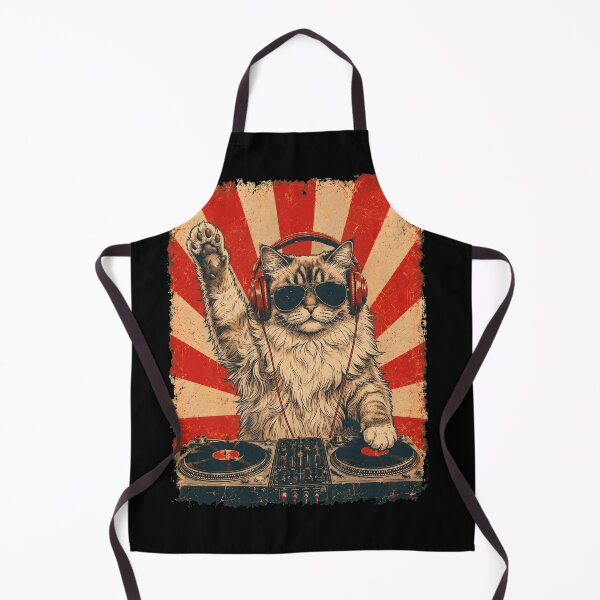 Item preview, Vintage DJ Ragamuffin With Headphones Art Cat Owner designed and sold by DoodleTortle.