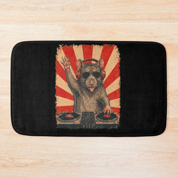 Item preview, Vintage DJ Rat With Headphones Art Animal Lover designed and sold by DoodleTortle.