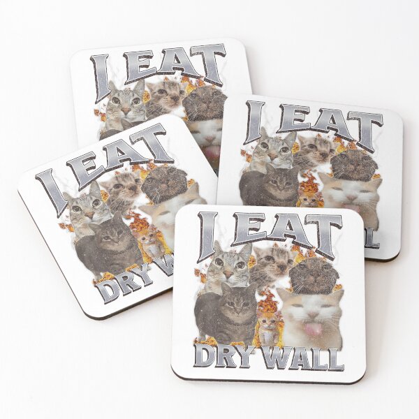Item preview, I-Eat-Drywall-Funny-Cat-Meme-Bootleg-Graphic-Men-Women-T-Shirt designed and sold by RKdrawings.