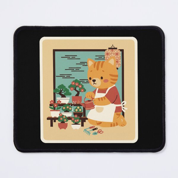 Item preview, Cute Orange Cat Gardening With Bonsai In Cozy Japanese Style designed and sold by JordynLadukeg65.