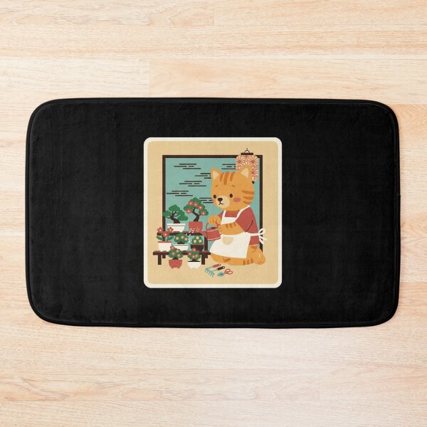 Item preview, Cute Orange Cat Gardening With Bonsai In Cozy Japanese Style designed and sold by JordynLadukeg65.