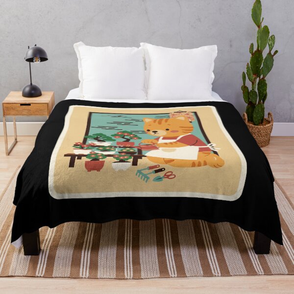 Item preview, Cute Orange Cat Gardening With Bonsai In Cozy Japanese Style designed and sold by JordynLadukeg65.