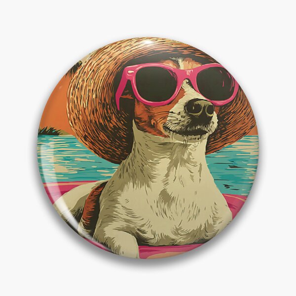 Item preview, Jack Russell with Sunglasses Cute Dog Tropical Pool Party designed and sold by Littermin.
