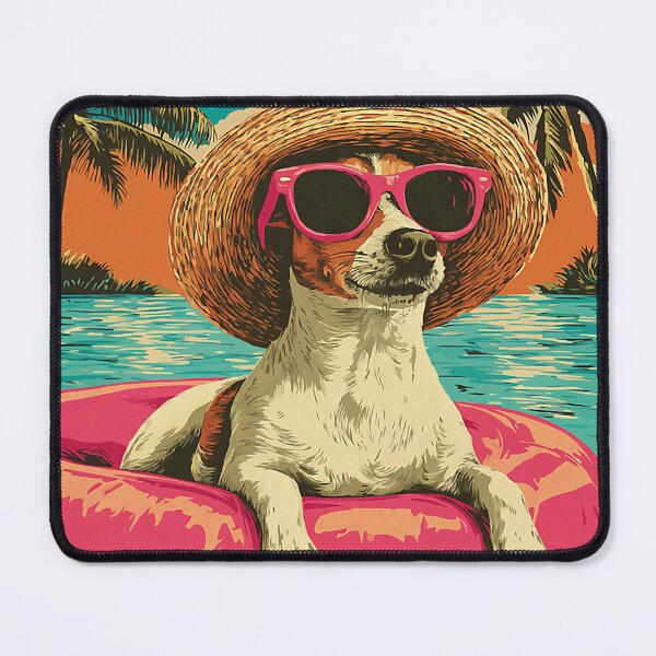 Item preview, Jack Russell with Sunglasses Cute Dog Tropical Pool Party designed and sold by Littermin.