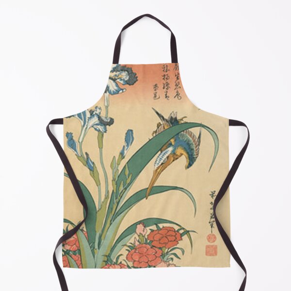 Item preview, Hokusai Kingfisher with Iris and Wild Pinks Vintage Ukiyo-e designed and sold by vekotpu.