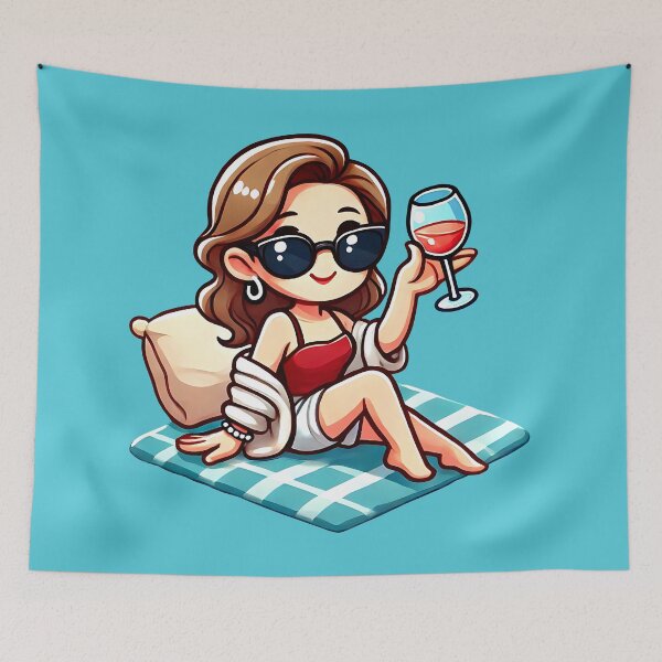 Item preview, Rich and beautiful take a luxury beach vacation cartoon designed and sold by Segasprojects.