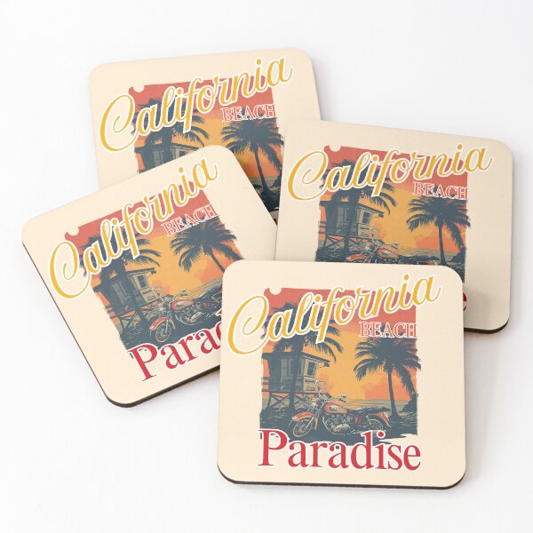 Item preview, California Beach Paradise – Retro Motorcycle Sunset designed and sold by SilverSeaBKK.
