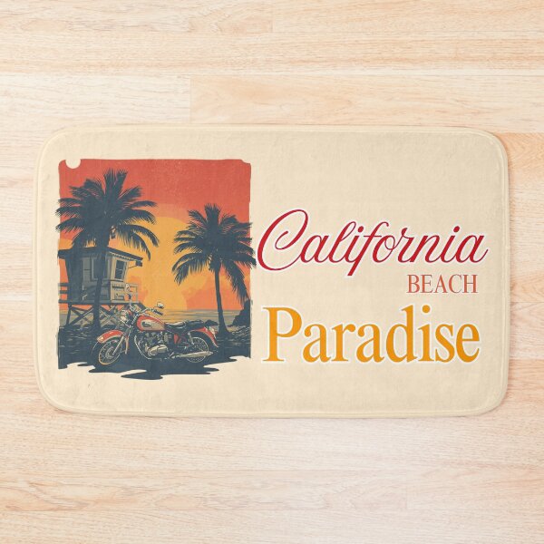 Item preview, California Beach Paradise – Retro Motorcycle Sunset designed and sold by SilverSeaBKK.