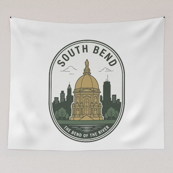 Item preview, Retro South Bend Indiana Golden Dome Skyline designed and sold by k3rstman1.