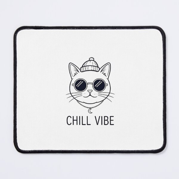 Item preview, Chill Vibe Winter Beanie and Glasses Cat designed and sold by GiggleInkTees.