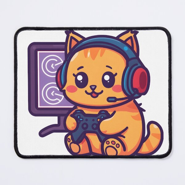 Item preview, Cute Gamer Cat with Headphones Sticker designed and sold by Adriib.