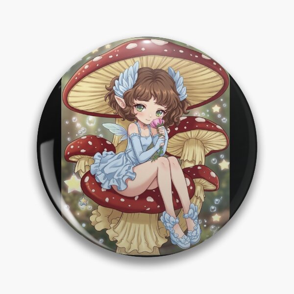 Item preview, Mushroom Fairy – Whimsical Anime Pixie Art designed and sold by The Creative Chaos Shop✨️.