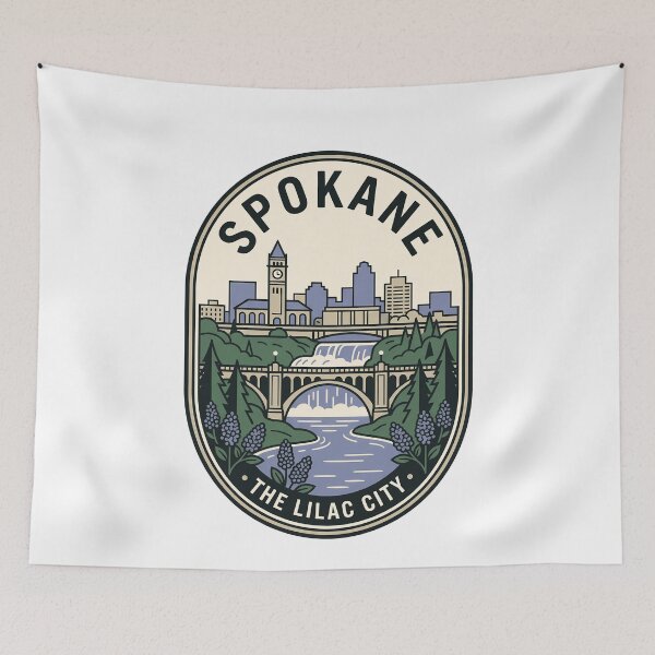 Item preview, Spokane Washington The Lilac City Vintage Skyline designed and sold by k3rstman1.