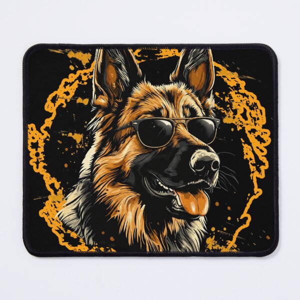 Item preview, Cute German Shepherd with black glasses designed and sold by DrimitStore.