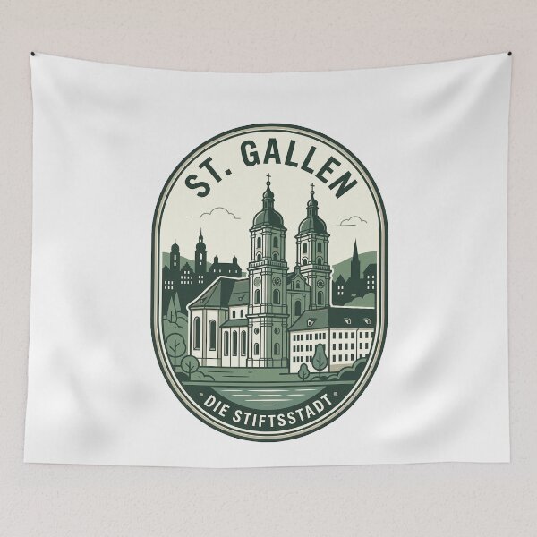 Item preview, Vintage St Gallen Switzerland Abbey Travel Emblem designed and sold by k3rstman1.