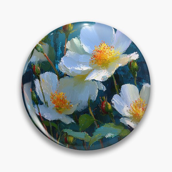 Item preview, Cherokee Rose Art, Georgia State Flower Teal Blue Floral Illustration designed and sold by daila70.