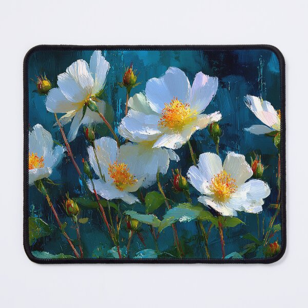 Item preview, Cherokee Rose Art, Georgia State Flower Teal Blue Floral Illustration designed and sold by daila70.