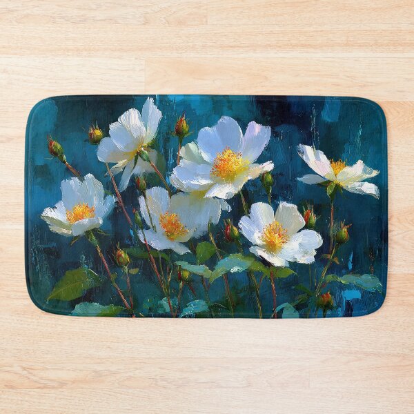 Item preview, Cherokee Rose Art, Georgia State Flower Teal Blue Floral Illustration designed and sold by daila70.