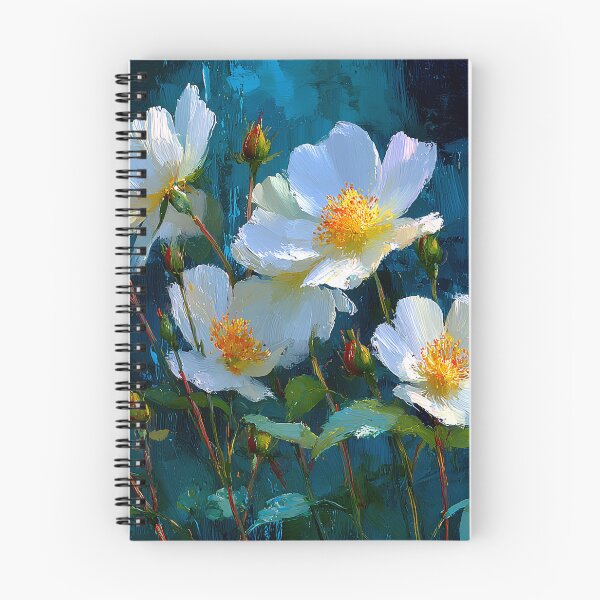 Item preview, Cherokee Rose Art, Georgia State Flower Teal Blue Floral Illustration designed and sold by daila70.