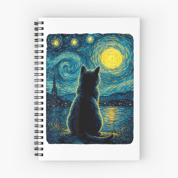 Item preview, Black-Cats-Lover-Starry-Night-Vincent-Van-Gogh-for-Cat-Dad-T-Shirt designed and sold by gidget-gadget.