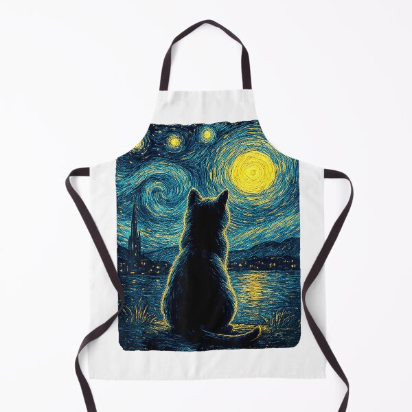 Item preview, Black-Cats-Lover-Starry-Night-Vincent-Van-Gogh-for-Cat-Dad-T-Shirt designed and sold by gidget-gadget.