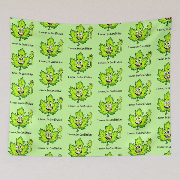 Item preview, Cheerful Canadian Maple Leaf Character designed and sold by NatalyArtStudio.