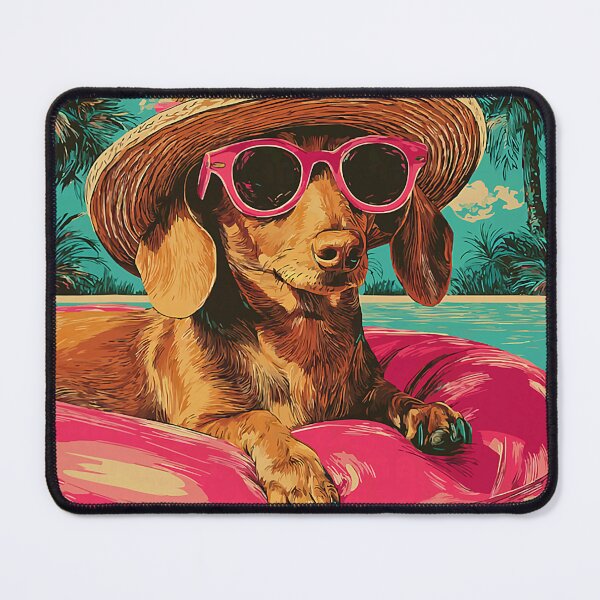 Item preview, Brown Dachshund with Sunglasses Cute Dog Tropical Pool Party designed and sold by Littermin.