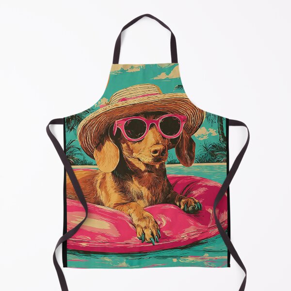 Item preview, Brown Dachshund with Sunglasses Cute Dog Tropical Pool Party designed and sold by Littermin.