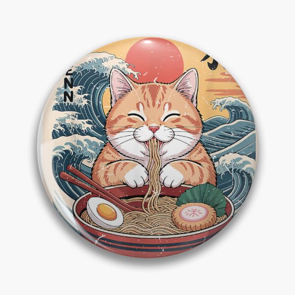 Item preview, Fat-Orange-Tabby-Cat-Eating-Ramen-Kawaii-Funny-Cat-Mom-Daddy-T-Shirt designed and sold by gidget-gadget.