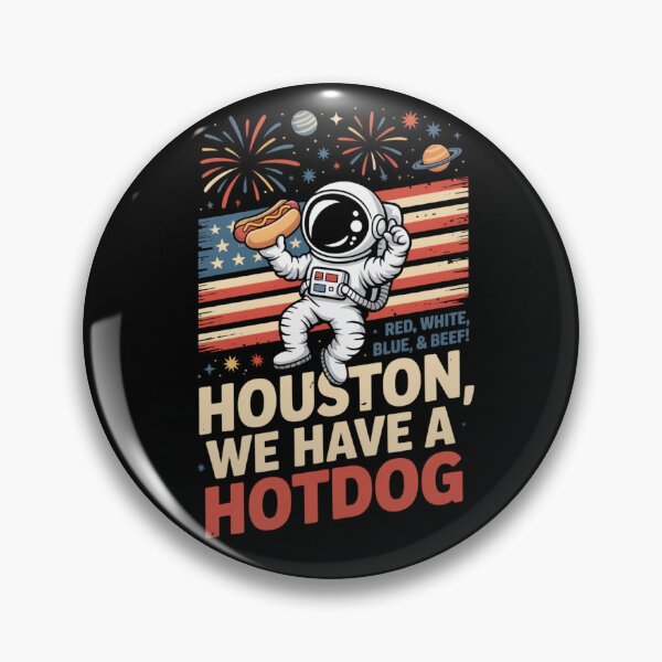 Item preview, Houston We Have A Hotdog Astronaut 4th of July Space designed and sold by SuperAndSocial.