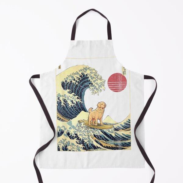 Item preview, Golden-Retriever-Japanese-Kanagawa-Wave-Funny-Surf-Dog-T-Shirt designed and sold by gidget-gadget.