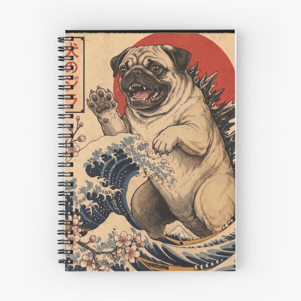 Item preview, Pug Dogzilla Japanese Wave Art Dog Owner designed and sold by TerryConnells.