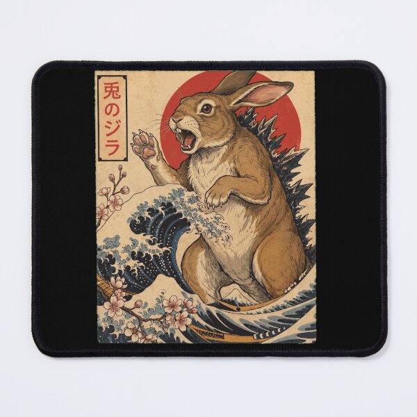 Item preview, Rabbitzilla Japanese Wave Art Animal Rabbit Lover designed and sold by TerryConnells.