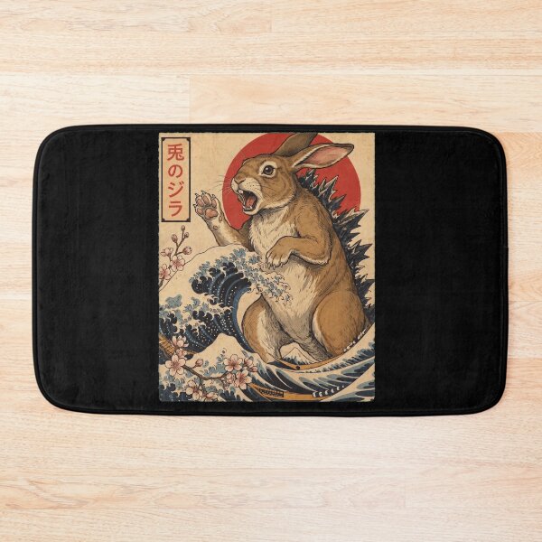 Item preview, Rabbitzilla Japanese Wave Art Animal Rabbit Lover designed and sold by TerryConnells.