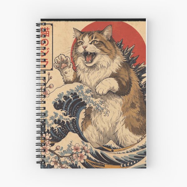 Item preview, Ragamuffin Catzilla Japanese Wave Art Cat Owner designed and sold by TerryConnells.