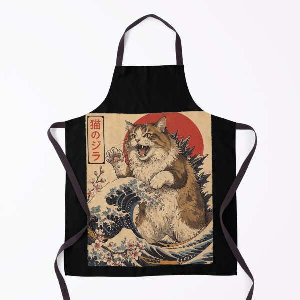 Item preview, Ragamuffin Catzilla Japanese Wave Art Cat Owner designed and sold by TerryConnells.