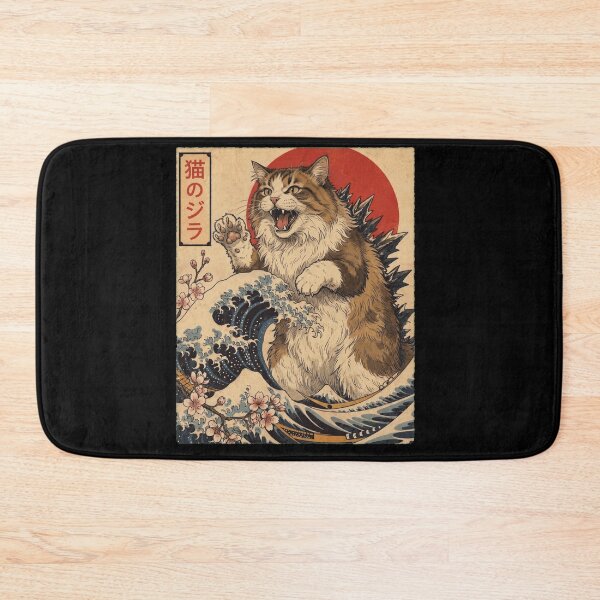 Item preview, Ragamuffin Catzilla Japanese Wave Art Cat Owner designed and sold by TerryConnells.