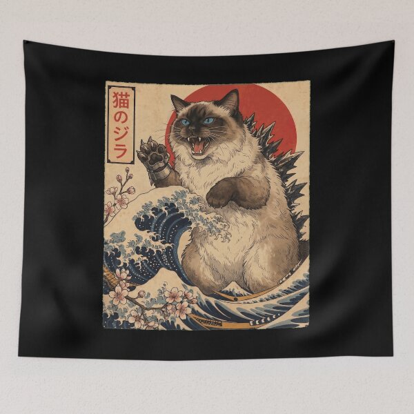 Item preview, Ragdoll Catzilla Japanese Wave Art Cat Owner designed and sold by TerryConnells.