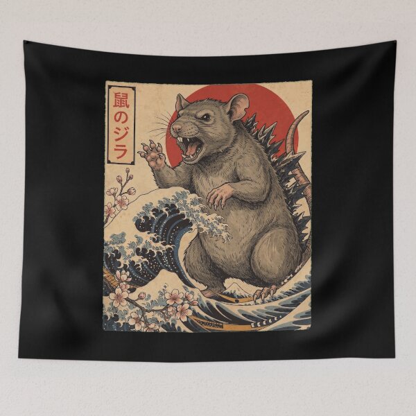Item preview, Ratzilla Japanese Wave Art Animal Rat Lover designed and sold by TerryConnells.