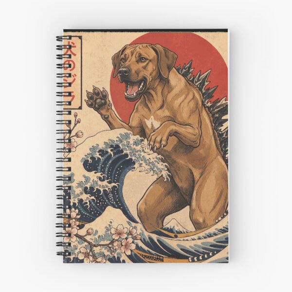 Item preview, Dueño de perro Rhodesian Ridgeback Dogzilla Arte de la ola japonesa designed and sold by TerryConnells.