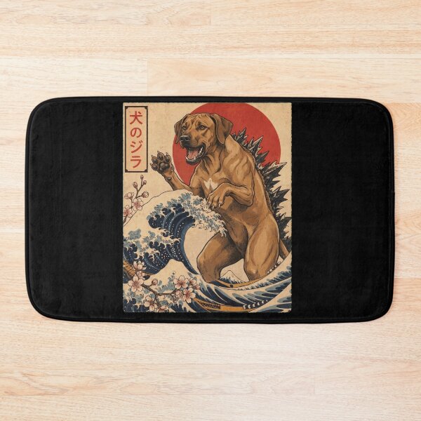 Item preview, Rhodesian Ridgeback Dogzilla Japanese Wave Art Dog Owner designed and sold by TerryConnells.