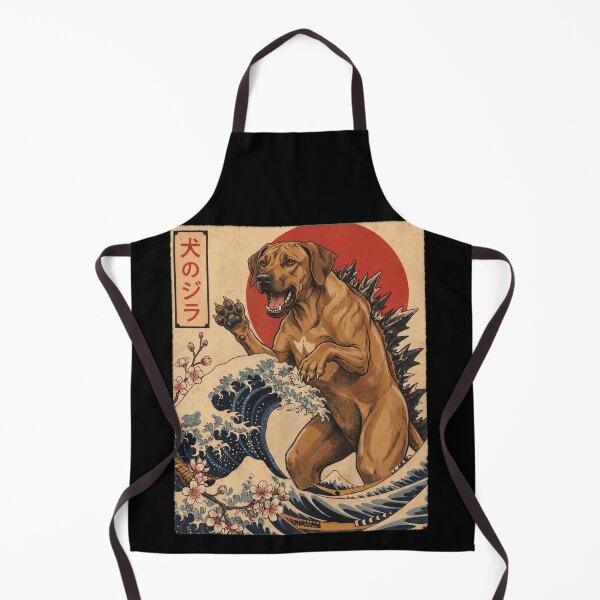 Item preview, Rhodesian Ridgeback Dogzilla Japanese Wave Art Dog Owner designed and sold by TerryConnells.