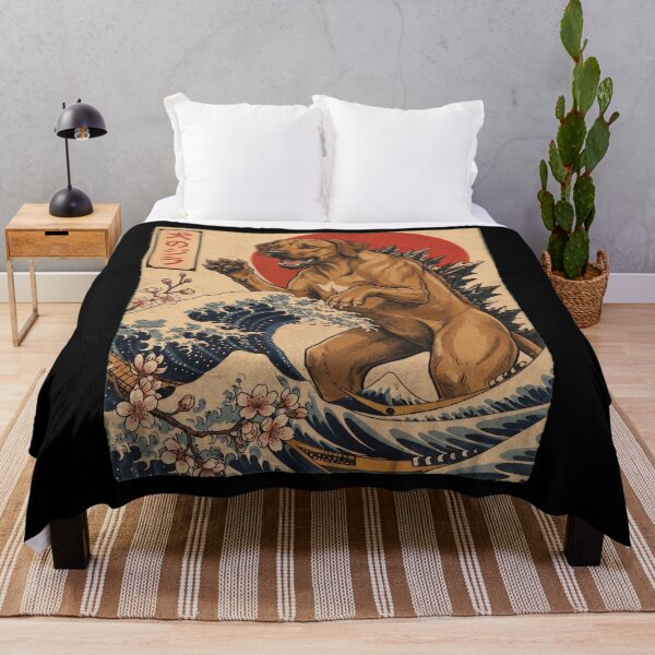 Item preview, Rhodesian Ridgeback Dogzilla Japanese Wave Art Dog Owner designed and sold by TerryConnells.