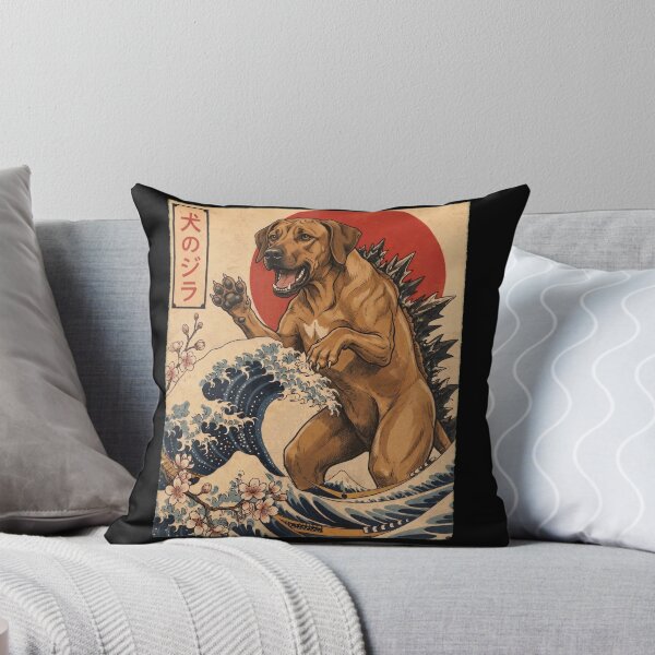 Item preview, Rhodesian Ridgeback Dogzilla Japanese Wave Art Dog Owner designed and sold by TerryConnells.